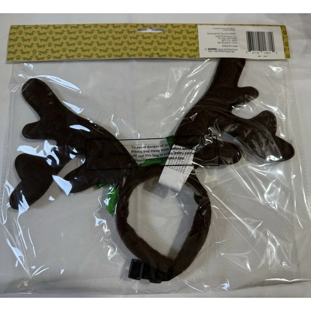 Bark & Bone Reindeer Antler Headband for Pets Christmas Costume Small Medium Dog